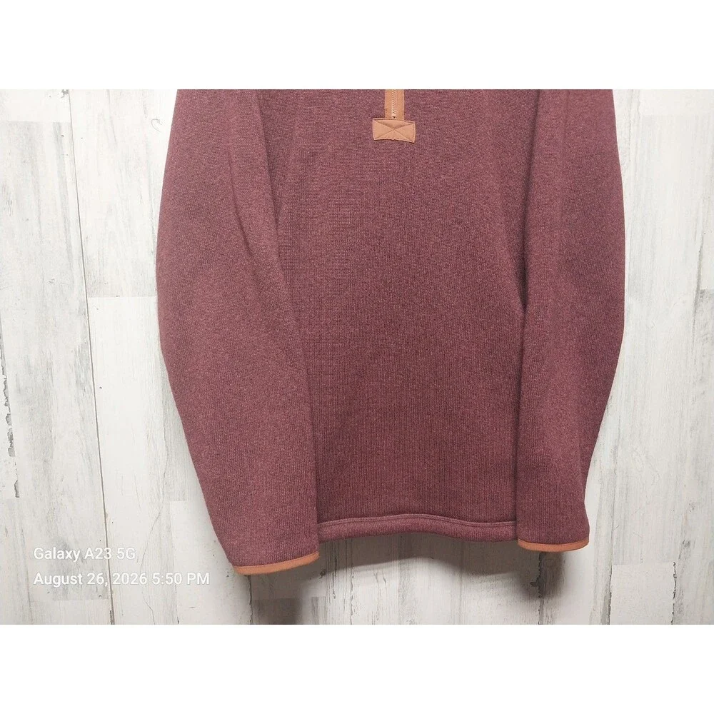 LL Bean Men's Size XL Tall Knit Pullover 1/4 Zip Burgundy Sweater